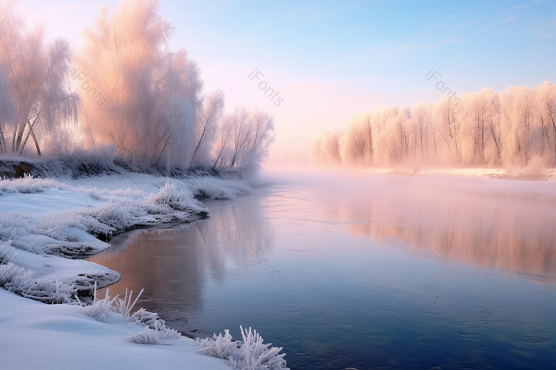 冬天银装素裹大树枝头被雪覆盖景象,高清,摄影图,摄影图片,图片大全,摄影图免费下载